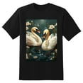 thumbnail image 2 of Plus Size Shirt for Women Black Tops for Women Short Sleeves Shirt for Women Swans T Shirt Oversized Shirt for Women S, 2 of 5