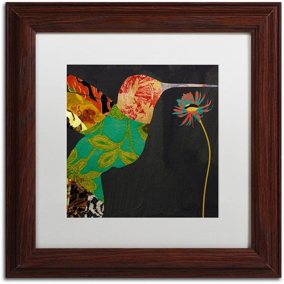 Trademark Fine Art "Hummingbird Brocade IV" Canvas Art by Color Bakery White Matte, Wood Frame
