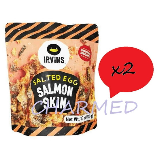 Irvins Salted Egg Salmon Fish Skin; 2x 3.7 oz (105g)