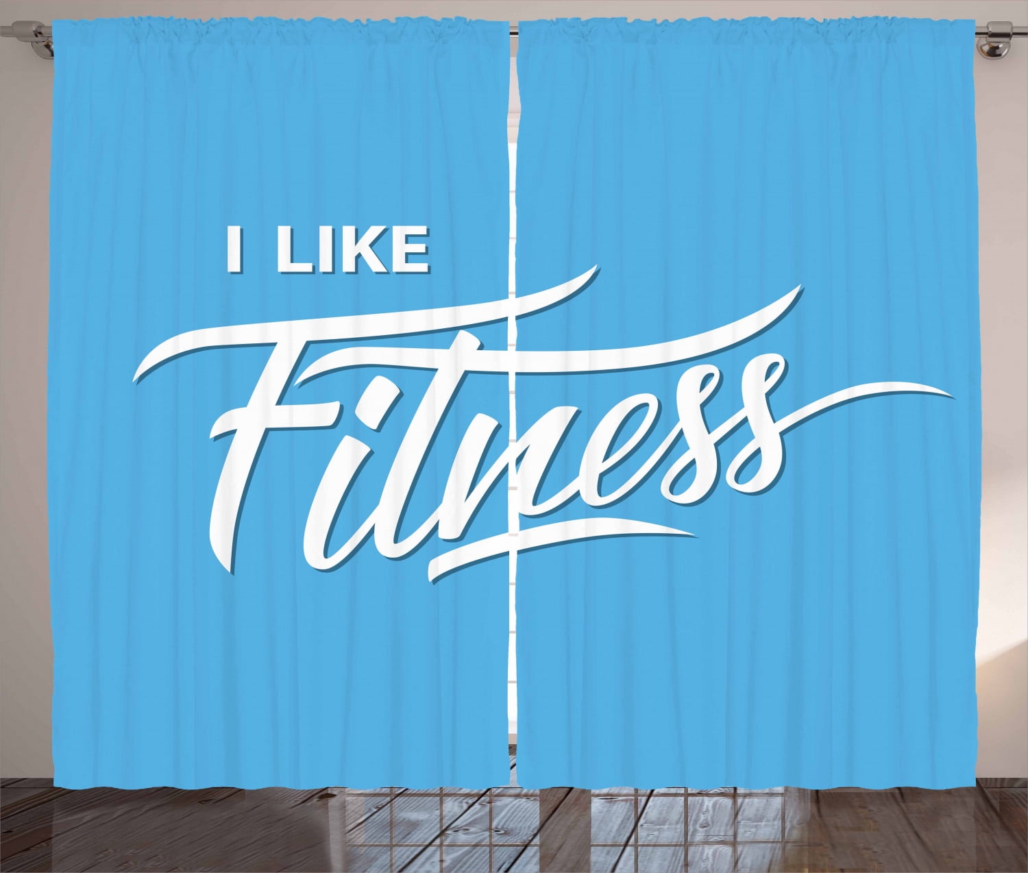 Fitness Curtains 2 Panels Set, I Like Fitness Sports and Work Out