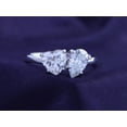 thumbnail image 2 of 1 3/4CT 6.5MM Heart Shape & 8X5MM Pear Cut Lab Created Moissanite Diamond Toi Et Moi 2-Stone Engagement Wedding Ring For Women In 14K White Gold Over Sterling Silver(G-H /VVS1, 1.75 Cttw)-, 2 of 8