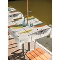 thumbnail image 2 of Square Outdoor Tablecloth with Umbrella Hole Sage Green Boho Outside Table Cloth Waterproof Patio Table Cover Geometric Bohemian Color Block Zipper Tablecloths for Picnic Party Camping 54x54 Inch, 2 of 8