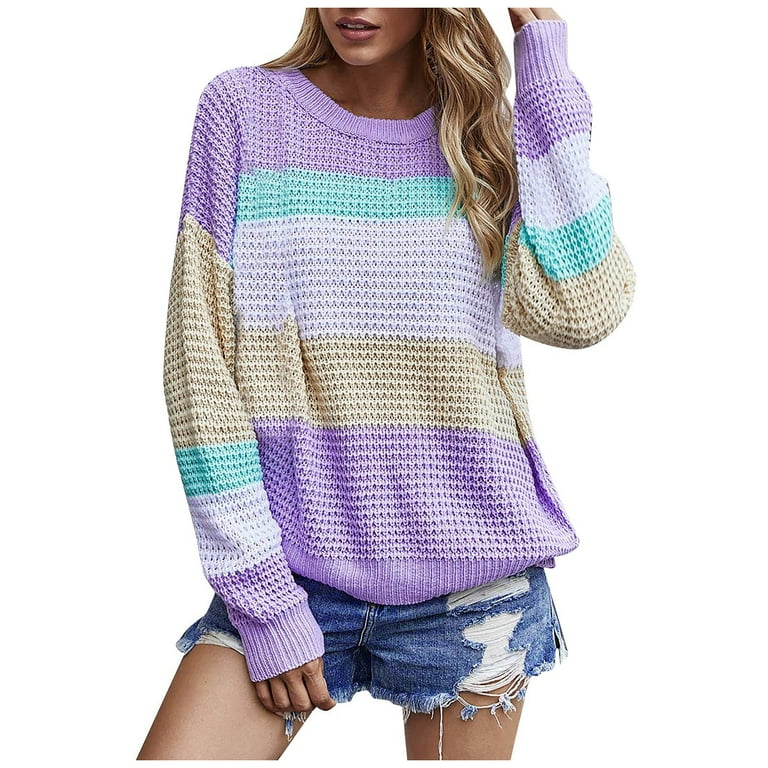 Oversized rainbow 2025 knit sweater