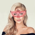 thumbnail image 5 of Unique Bargains 1 Pc Electroplated Half-face Party Mask Red Plastic, 5 of 5