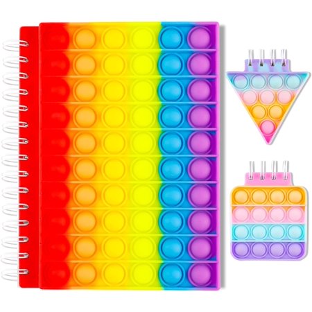 Pop Notebook: Colorful Fidget It Rainbow C Notebook Pop Toy Painting ...