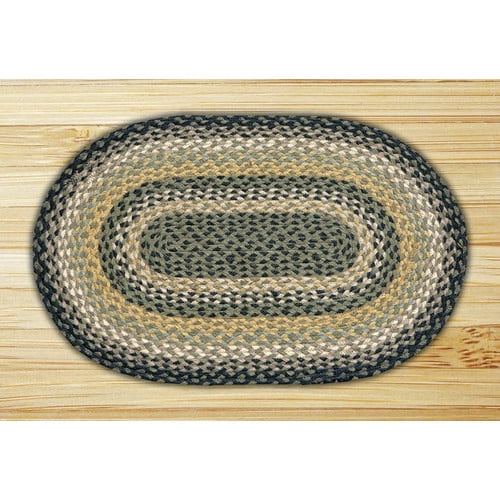 Earth Rugs Black/Mustard/Creme Braided Area Rug