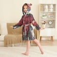 thumbnail image 3 of BZSMCE Bathrobes Belt Hooded Rosy Affection Creative Pattern, 3 of 8