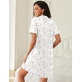 thumbnail image 5 of Ekouaer Cotton Nightgowns for Women Button Down Sleep Shirts Short Sleeve Night Gown Boyfriend Sleepwear Soft Night Shirts, 5 of 6
