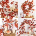 thumbnail image 2 of Guirnalda de hojas de arce artificiales, 1 unidad, 1,7 m, ratán de seda artificial, otoño, 2 of 5