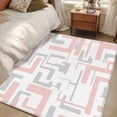 thumbnail image 4 of Pink Gray Geometric Stripes Area Rugs 3x5 ft Modern Abstract Lines Maze Washable Rug Non Slip Indoor Carpet Absorbent Floor Mat for Living Room Bedroom Dining Room, 4 of 9