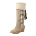 thumbnail image 1 of Bottes de Neige Élégantes pour Femmes avec Franges Design à Talon Compensé Haut - Chaussures d'Hiver pour Aventures en Plein Air, 1 of 1