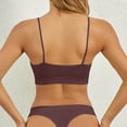 thumbnail image 4 of V-Neck Sports Bras for Women - Adjustable Thin Straps Padded Yoga Top Basic Wireless Camisole 2026 Brown M, 4 of 4