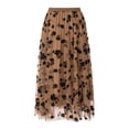 thumbnail image 3 of KelaJuan Women Long Half Dress, Summer Spring Street Casual Party Floral Layered Tulle Skirt, 3 of 7