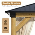 thumbnail image 6 of COSIEST 10x12FT Cedar Wood Gazebo, Outdoor Hardtop Gazebo with 2-Tier Galvanized Steel Roof, Netting & Curtains, Wooden Gazebo Pavilion for Patio Backyard Deck Lawn, 6 of 8