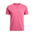 thumbnail image 7 of Men's Cotton Crewneck Short Sleeve T-Shirt, Embroidered Casual Tee, Breathable Summer Top, Relaxed Fit Solid Color Shirt for Gym, Daily Wear, Street Style | TOPLIU,Red XL, 7 of 7