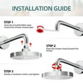 thumbnail image 4 of QCQHDU High Flow Shower Head - High Pressure Rain - 6 Inch Rainfall Spray Shower Head- 360° Rotation Adjustable Rustproof Bathroom Shower Head, 4 of 6