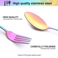 thumbnail image 6 of 20 Piece Silverware Set Service for 4, Stainless Steel Flatware Set, Mirror Polished Cutlery Utensil Set, Durable Home Kitchen Eating Tableware Set, Fork Knife Spoon Set, Dishwasher Safe, Rainbow, 6 of 7