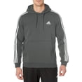 thumbnail image 1 of Sudadera con capucha adidas Essentials de forro polar para hombre, 3 rayas, gris oscuro, XL, 1 of 6