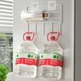 thumbnail image 4 of Black Refrigerator Rack Wall Mount Paper Towel Holder with Hooks,Fridge Side Shelf Kitchen Hooks for Towel, Pot Pan, Spoon, Coats, Bathrobe, Wall Mounted Hanger, 4 of 5