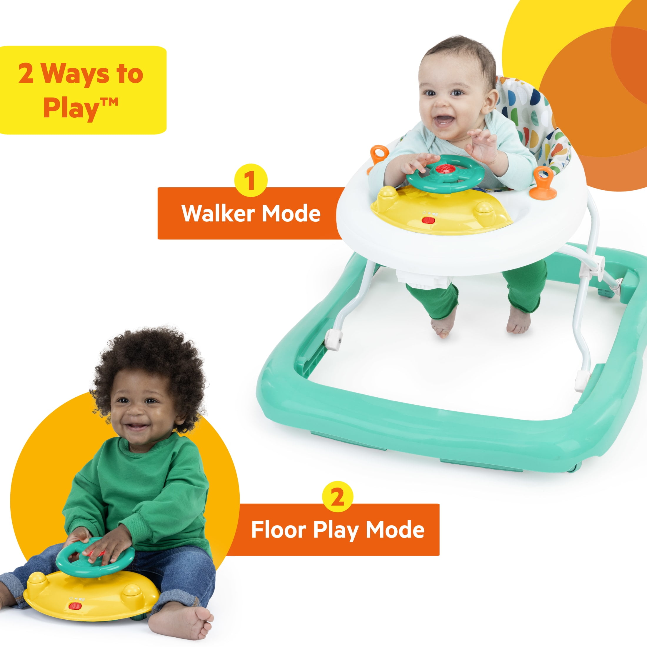 Bright Starts Ready to Roll Lights & Sounds Walker, Multicolor, Infant, Unisex