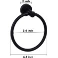 thumbnail image 4 of Matte Black Towel Ring for Bathroom Stainless Steel Rustproof Modern Hand Towel Holder Hangers Round Wall Mount Bath Hardware Set with Installation Accessories and Instructions, 4 of 7