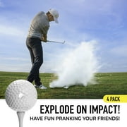 Izzo Golf Exploder Prank Golf Balls, White and Dimpled, 4 Pack