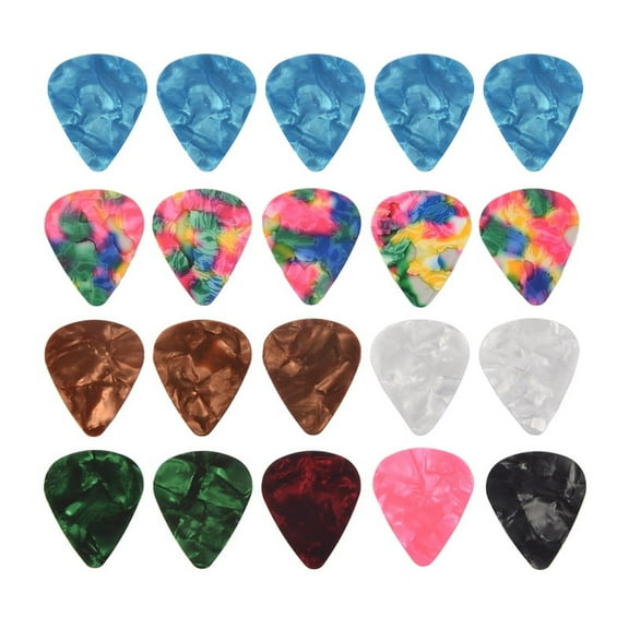 20pcs Colorful Celluloid Thin Guitar Picks 0.46mm / 0.71mm Color Random