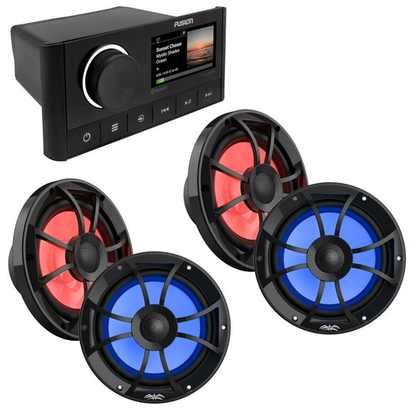 Fusion Marine Receiver   2 Pairs Wet Sounds RECON8-BG-RGB Speakers