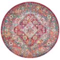 thumbnail image 4 of SAFAVIEH Crystal Salma Traditional Area Rug, Light Blue/Fuchsia, 7' x 7' Round, 4 of 7