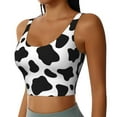 thumbnail image 2 of PAYOHTO Women's Sports Vest Black And White Cow Pattern Quick-drying Breathable Lightweight Elastic Exercise Daily Wear Summer Gift, 2 of 10