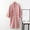 Pink, variant on Womens Robe Long Cotton Linen Bathrobe 3/4 Sleeve Lightweight Soft Relaxed Fit Casual Loungewear With Pocket Dark Gray L