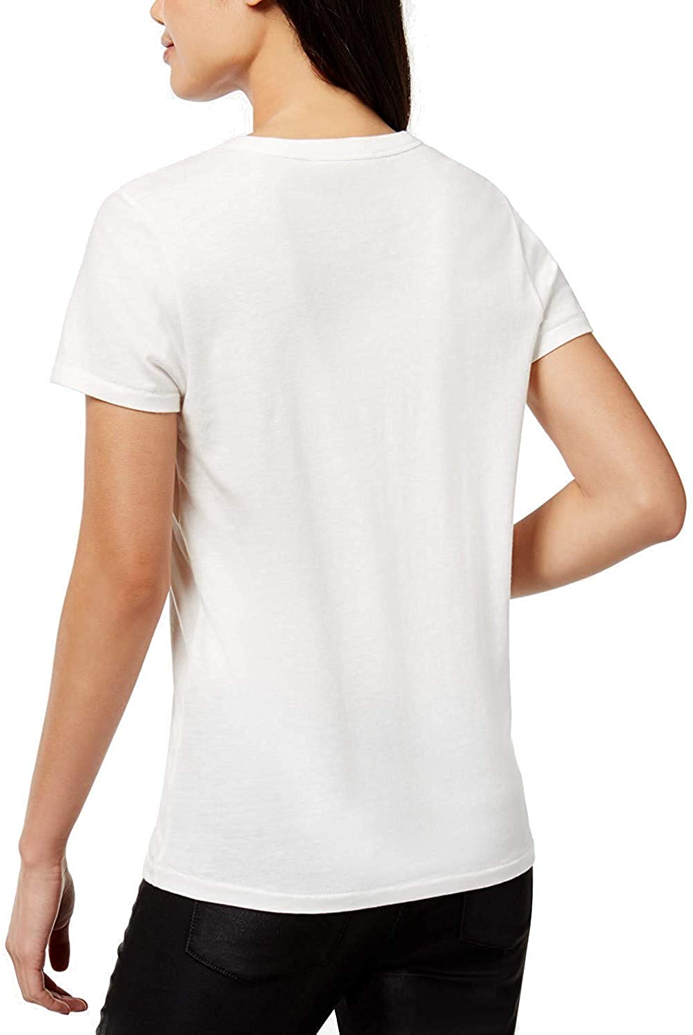 Bow & Drape Womens Sequin Graphic T-Shirt, White, Medium - image 2 of 2