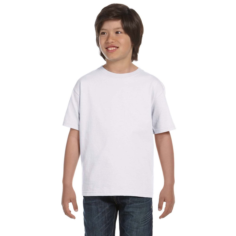 Hanes The Hanes Youth 52 oz ComfortSoft Cotton TShirt WHITE M