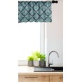 thumbnail image 3 of Ambesonne Antique Oriental Valance Pack of 2, Retro Blue Damask, 54"X12", Pale Turquoise Dark Grey, 3 of 3