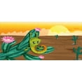thumbnail image 4 of Cactus Piggy Bank, Cartoon Style Desert Setting Sun Chameleon on a Cactus Arid Country Barren Heath, Ceramic Coin Bank Money Box for Cash Saving, 3.6" X 3.2", Multicolor, by Ambesonne, 4 of 4