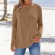 thumbnail image 2 of Ropa de estar por casa,Camiseta Fallow para mujer, cuello redondo, manga larga, informal, poliéster, cómoda para uso diario, ideal para el hogar y el trabajo, sopatenor, 2 of 9
