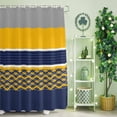 thumbnail image 2 of Shower Curtain, Blue Yellow Gray Line Waterproof Shower Curtain Set with Hooks for Bathroom Showers,Stalls and Bathtubs,72x72In Abstract Geometric Stripe, 2 of 9