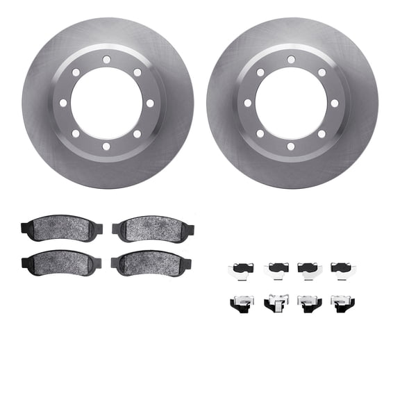 Dynamic Friction Company Rear Brake Rotors with Ultimate Duty Performance Brake Pads includes Hardware 6412-54255