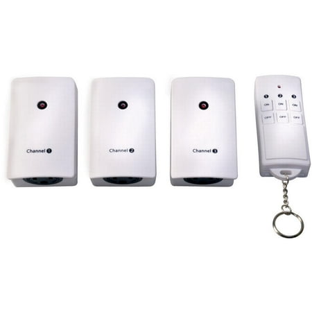 Woods Indoor Wireless Remote Control With 3 S Pack White Woods Indoor Wireless Remote Control With 3 S Pack White 13569