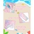 thumbnail image 4 of Girls One Piece Swimsuit Long Sleeve Rash Guard Swimsuit Cute Hat Bathing Suit girl Bathing Suit Set for 2-8 Years, 4 of 7