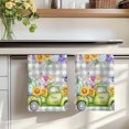 thumbnail image 7 of Easter Truck Kitchen Towels Set of 3, Spring Floral Eggs Butterflies Leaves Gray Plaid Absorbent Dish Towels for Kitchen, Microfiber Hand Towel, Quick Drying Tea Towel for Cleaning Dishcloths, 7 of 7