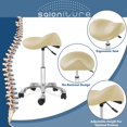 thumbnail image 5 of PetFurnishn Professional Ergonomic Saddle Stool, Cream - Adjustable Hydraulic Seat, Rolling Spa Salon, Massage, and Medical Office Chair with Swivel Wheels, 5 of 7