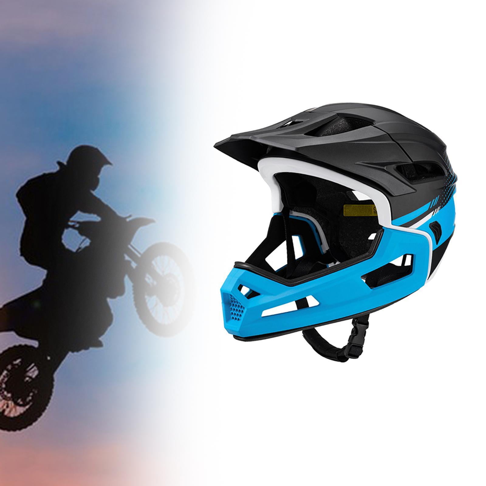 DimyFew Bicycle helmet, full face helmet, bicycle helmet with removable padding, for men Blue Black
