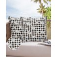 thumbnail image 6 of Pack of 2 Outdoor Pillow Covers, White Pumpkin Autumn Leaves Black Plaid Waterproof Square Throw Pillowcase Cushion Decorative Pillow Covers for Couch Patio Tent, 26x26 in, 6 of 6