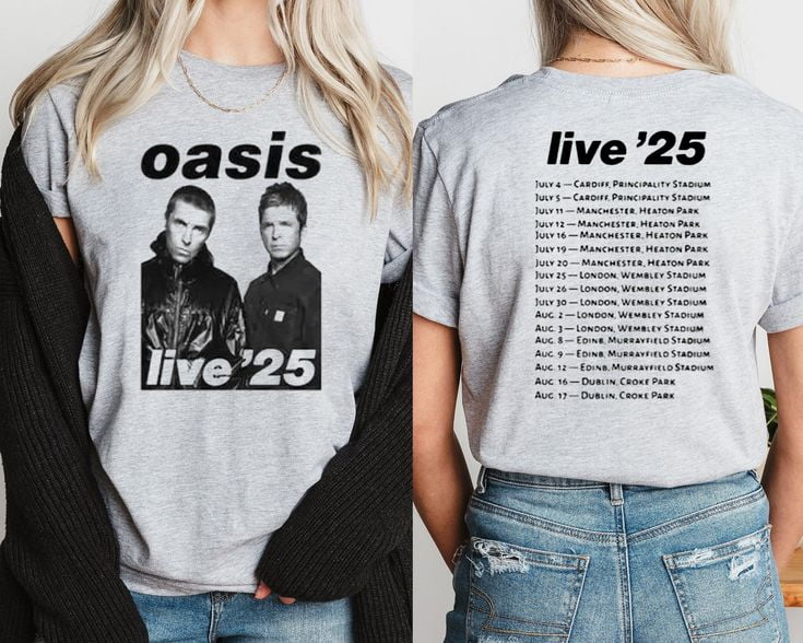 Oasis Live 25 Tour 2025 Shirt, Men's And Women's Graphic Tee 100