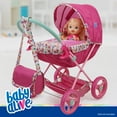 thumbnail image 6 of Baby Alive Deluxe Doll Stroller Unisex 3 to 11 Years, Pink & Rainbow fits Dolls up to 18", 6 of 7