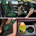 thumbnail image 6 of Binienty Boho Floral Frog Vehicle Seat Covers Full Set with Matching Car Steering Wheel Cover Seat Belt Cushion Pad Headrest Covers Auto Interior Decor Set for Van Sedan SUV Truck 14 Pieces, 6 of 7