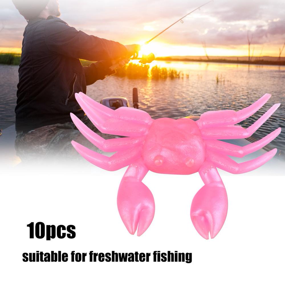 OTVIAP 10pcs Artificial Plastic Soft Crab Lure 3D Simulation Freshwater