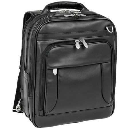 Top Grain Napa Leather - McKlein LINCOLN PARK, Three-Way Backpack Laptop Briefcase, Full Grain Cashmere Napa Leather, Black (41655)