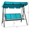 thumbnail image 4 of Kozyard Belle Outdoor Canopy Porch Swings with Steel Frame 3 Person Seats ( Blue ), 4 of 5